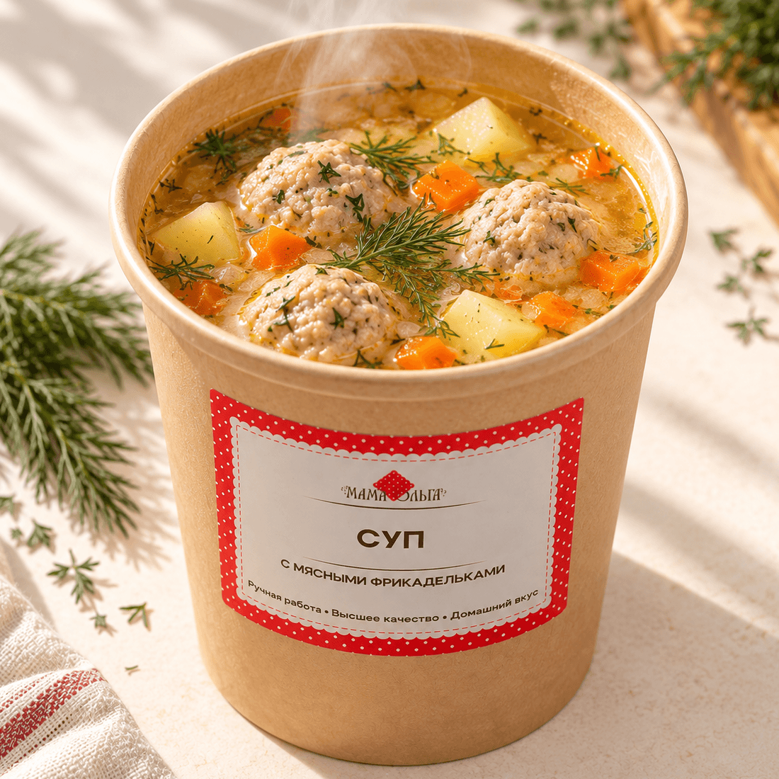Супс мясными фрикадельками