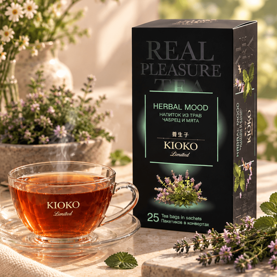 Чай KIOKO LIMITED HERBAL MOOD с чабрецом и мятой 25/1Г